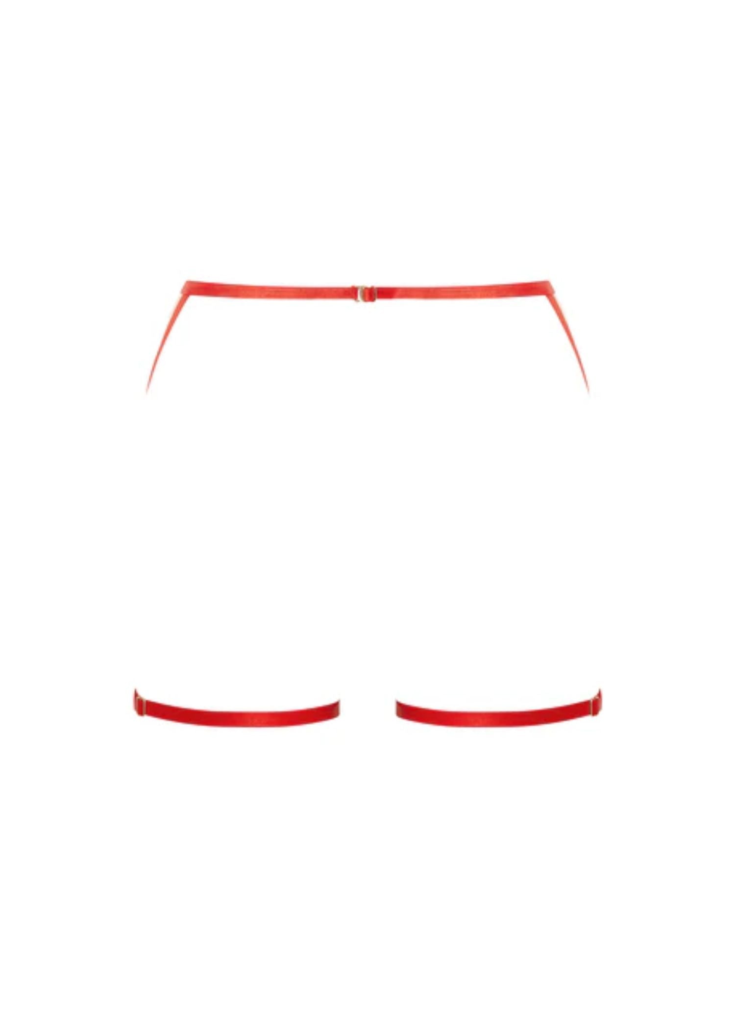 Bluebella Lavanya Suspender Thigh Harness (Red) | Avec Amour Lingerie