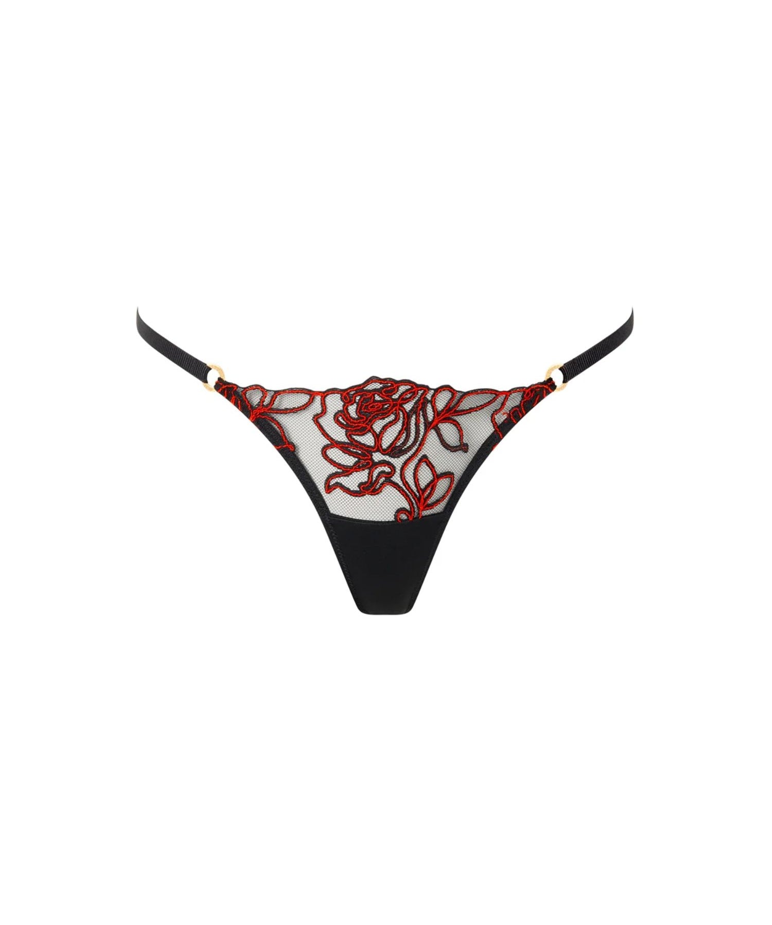Bluebella Malina Thong (Black/Red) | Avec Amour Lingerie