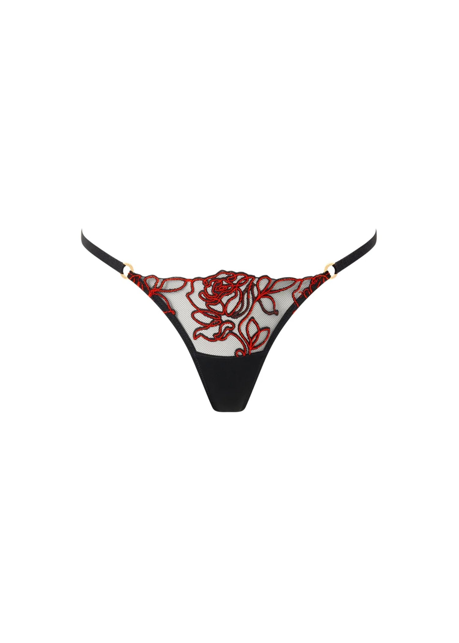 Bluebella Malina Thong (Black/Red) | Avec Amour Lingerie