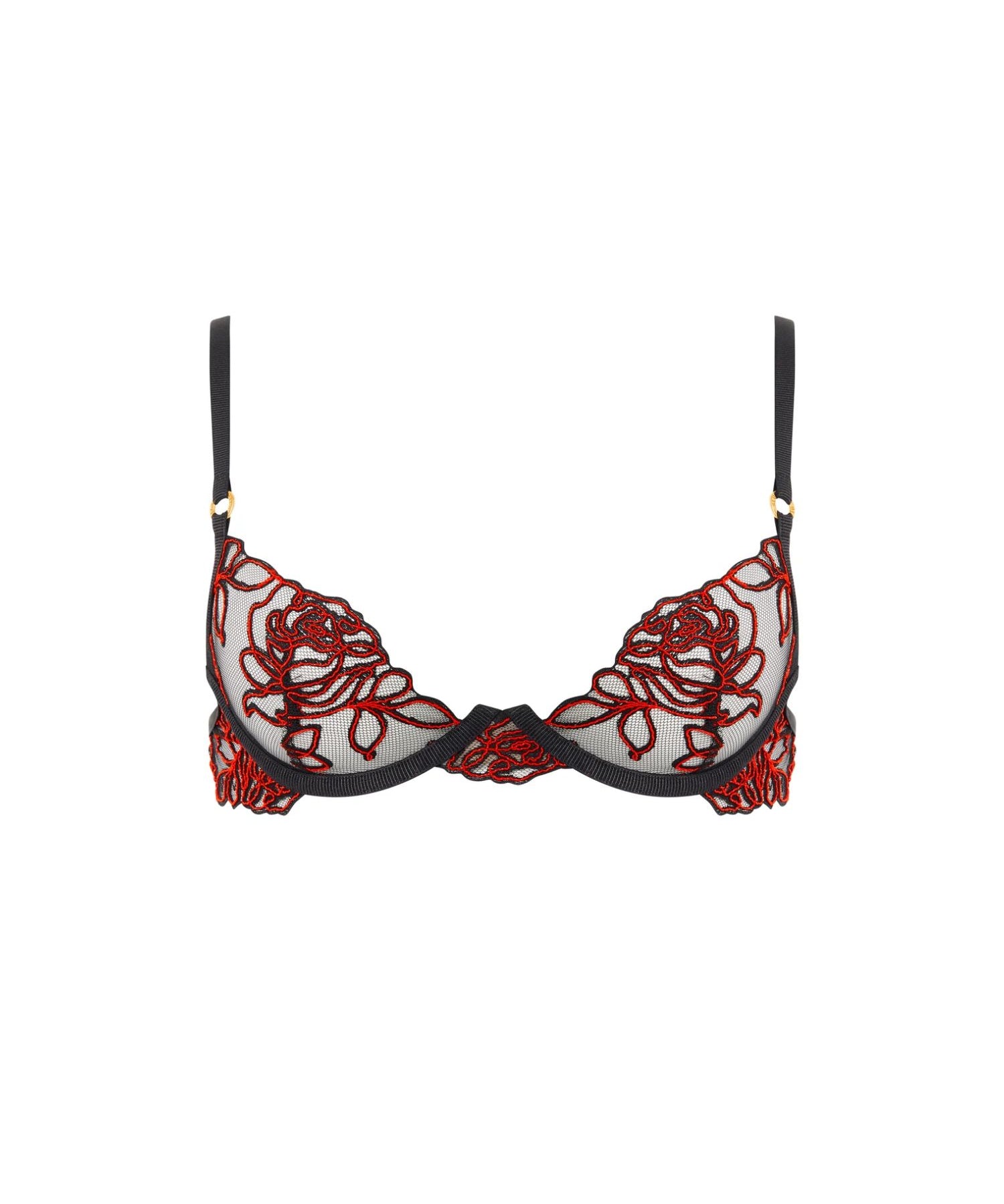 Bluebella Malina Wired Bra (Black/Red) | Avec Amour Lingerie
