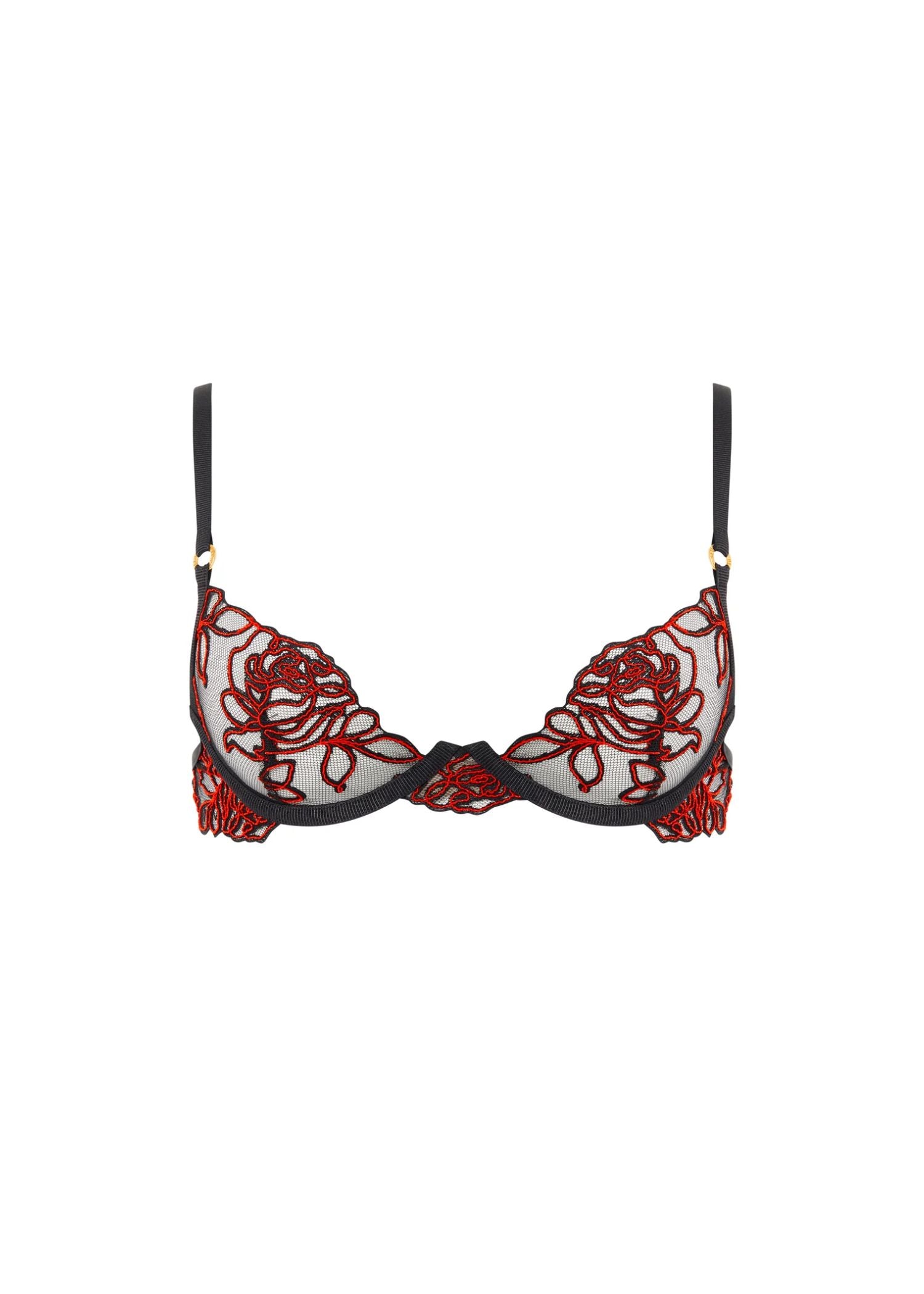 Bluebella Malina Wired Bra (Black/Red) | Avec Amour Lingerie