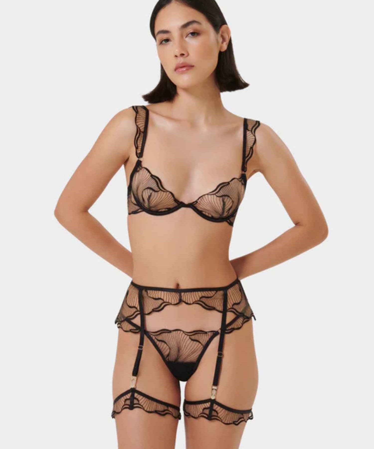 Marabel Detachable Thigh Garters (Black/Sheer)