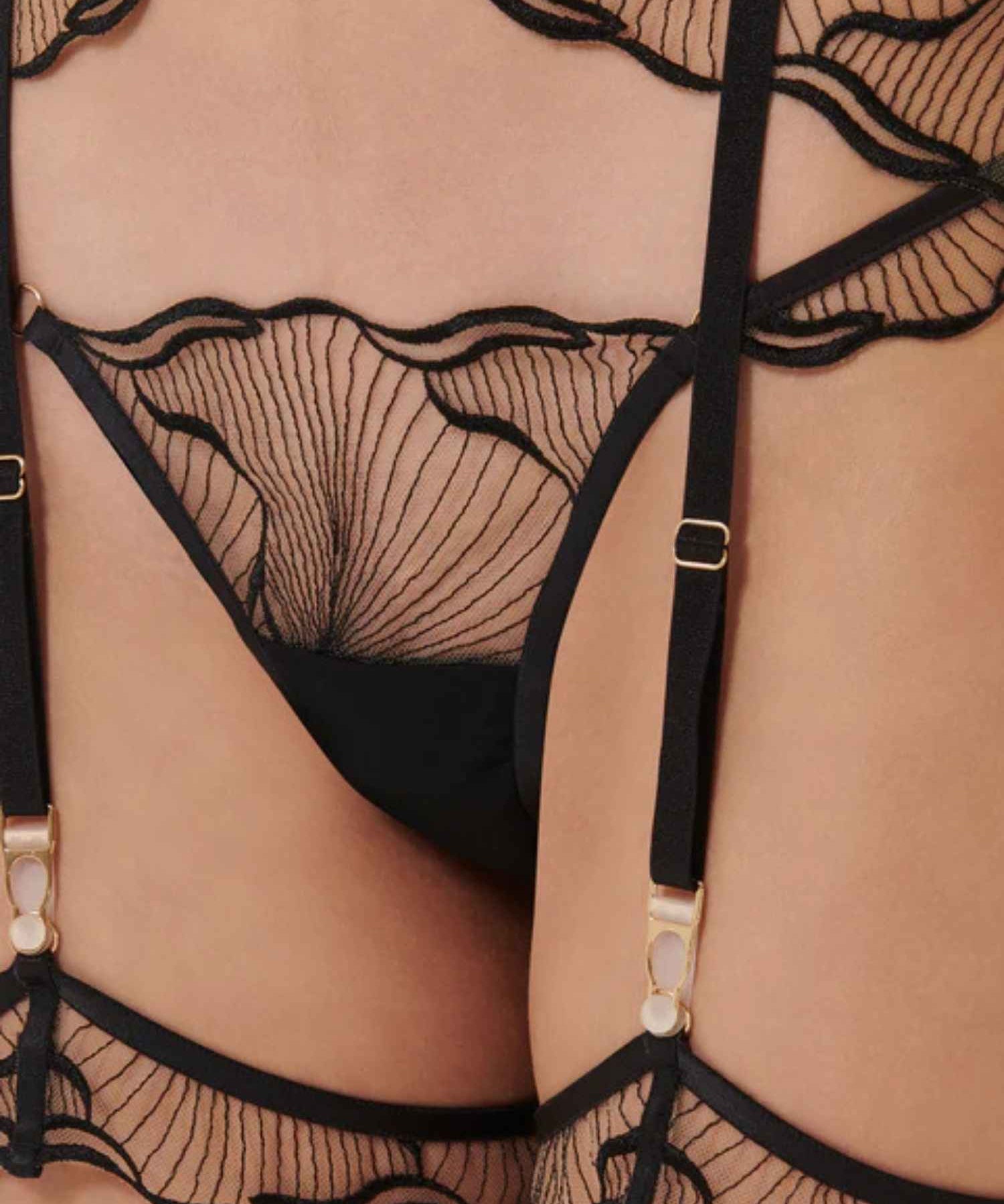 Marabel Detachable Thigh Garters (Black/Sheer)