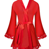 Bluebella Marian Kimono (Red) | Avec Amour Lingerie