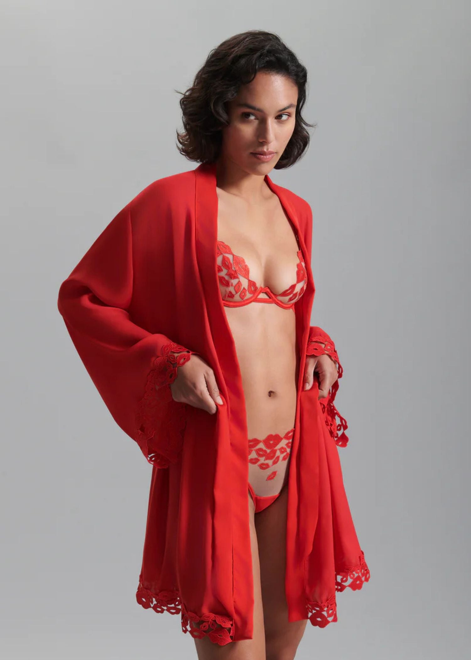 Bluebella Marian Kimono (Red) | Avec Amour Lingerie