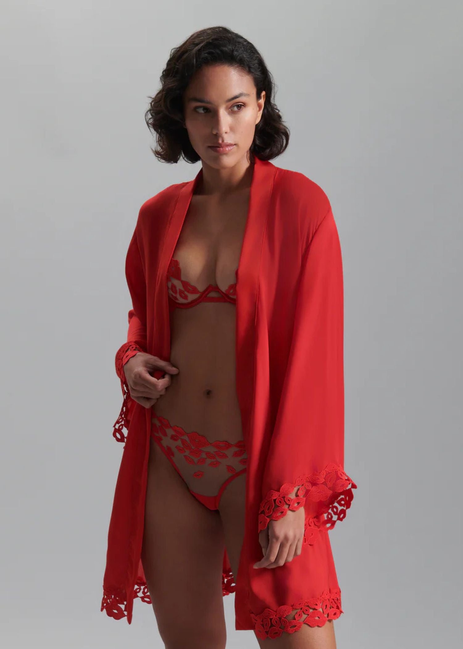 Bluebella Marian Kimono (Red) | Avec Amour Lingerie