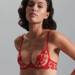 Bluebella MARIAN Wired Bra (Tomato Red/Sheer) | Avec Amour Sexy Lingerie