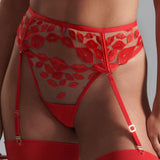 Bluebella MARIAN Suspender (Tomato Red/Sheer) | Avec Amour Sexy Lingerie