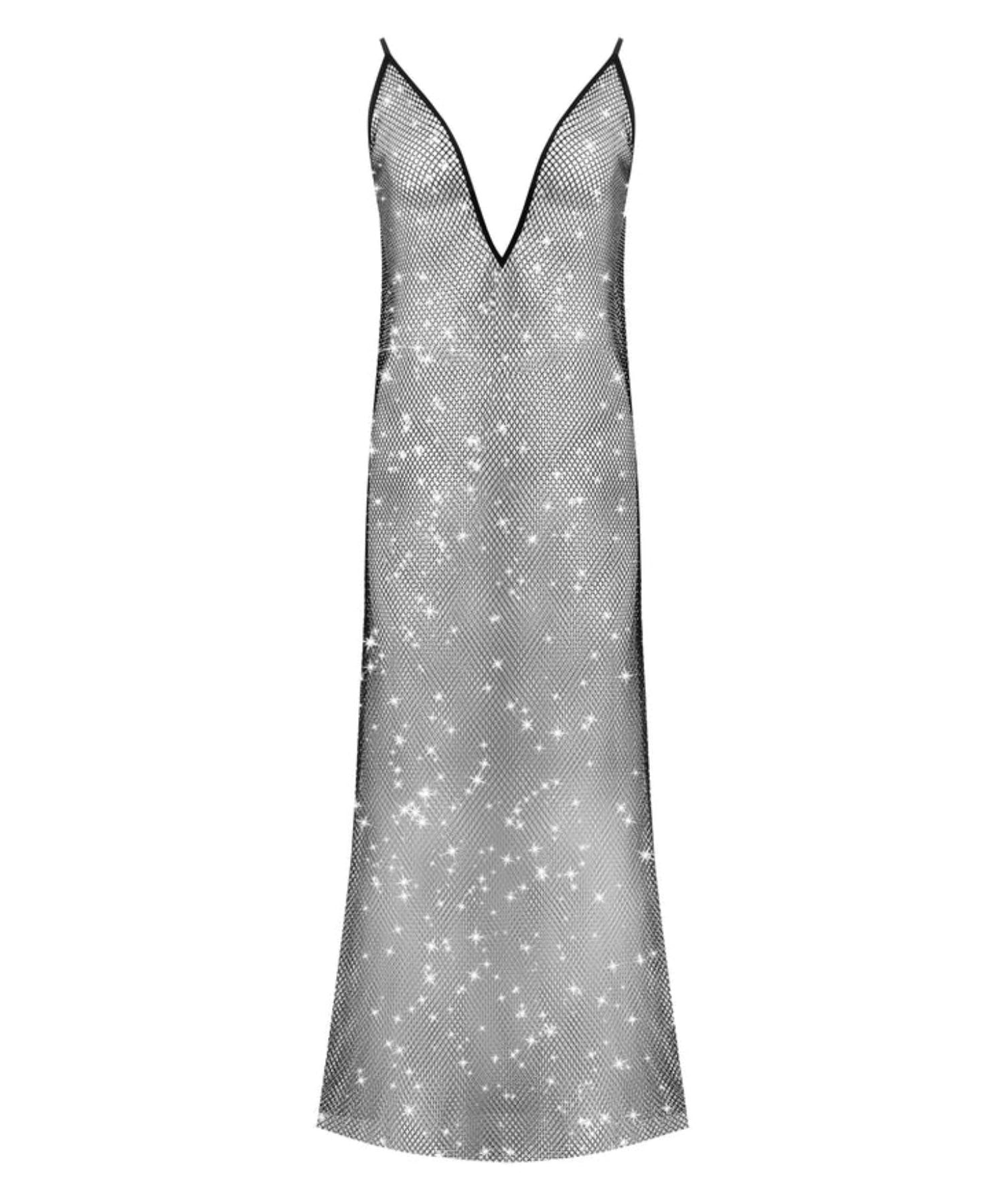 Bluebella Noor Sheer Mesh Long Chemise (Black) | Avec Amour Lingerie