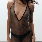 Bluebella Noor Sheer Mesh Long Chemise (Black) | Avec Amour Lingerie