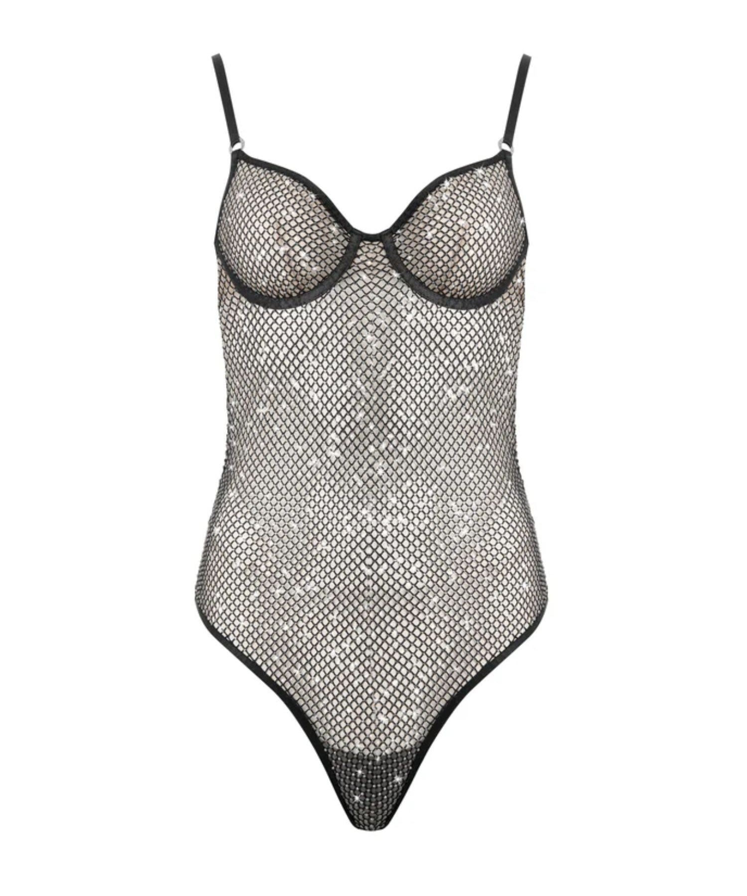 Bluebella Noor Wired Mesh Bodysuit (Black) | Avec Amour Lingerie