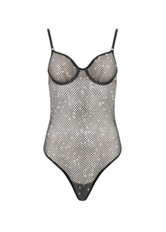 Bluebella Noor Wired Mesh Bodysuit (Black) | Avec Amour Lingerie