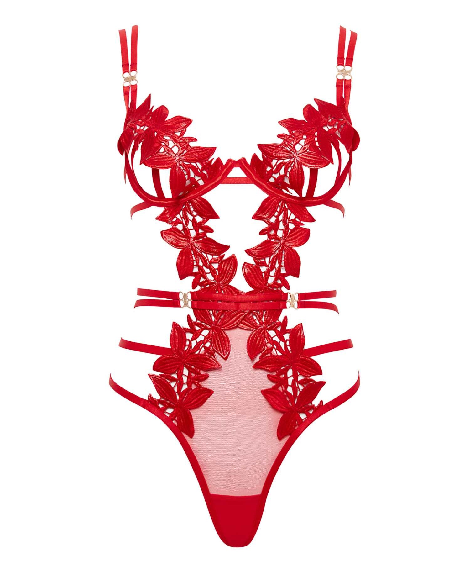 Bluebella Ophelia Wired Body (Red) | Avec Amour Lingerie
