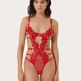 Bluebella Ophelia Wired Body (Red) | Avec Amour Lingerie