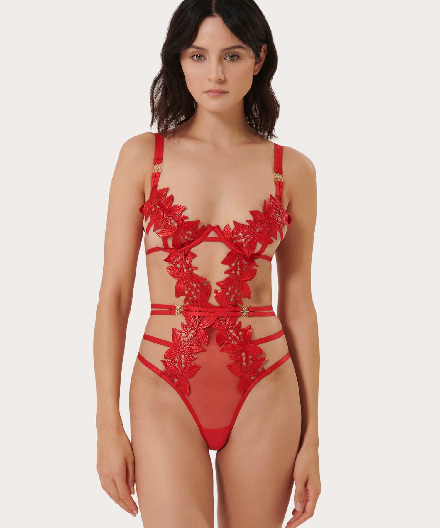 Bluebella Ophelia Wired Body (Red) | Avec Amour Lingerie