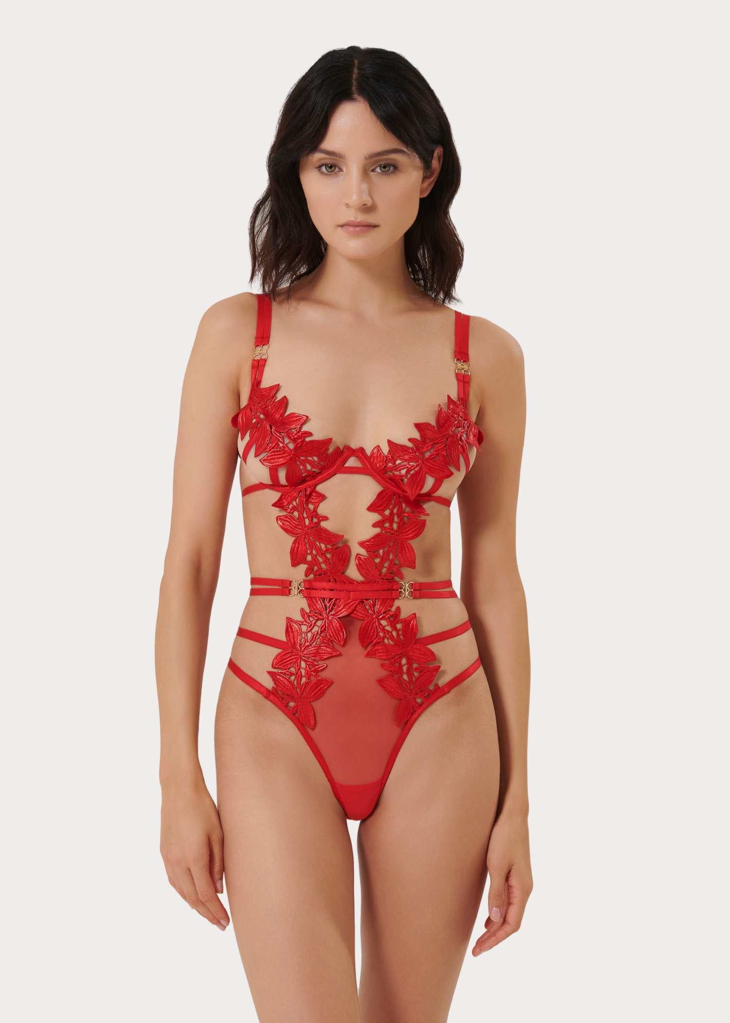 Bluebella Ophelia Wired Body (Red) | Avec Amour Lingerie