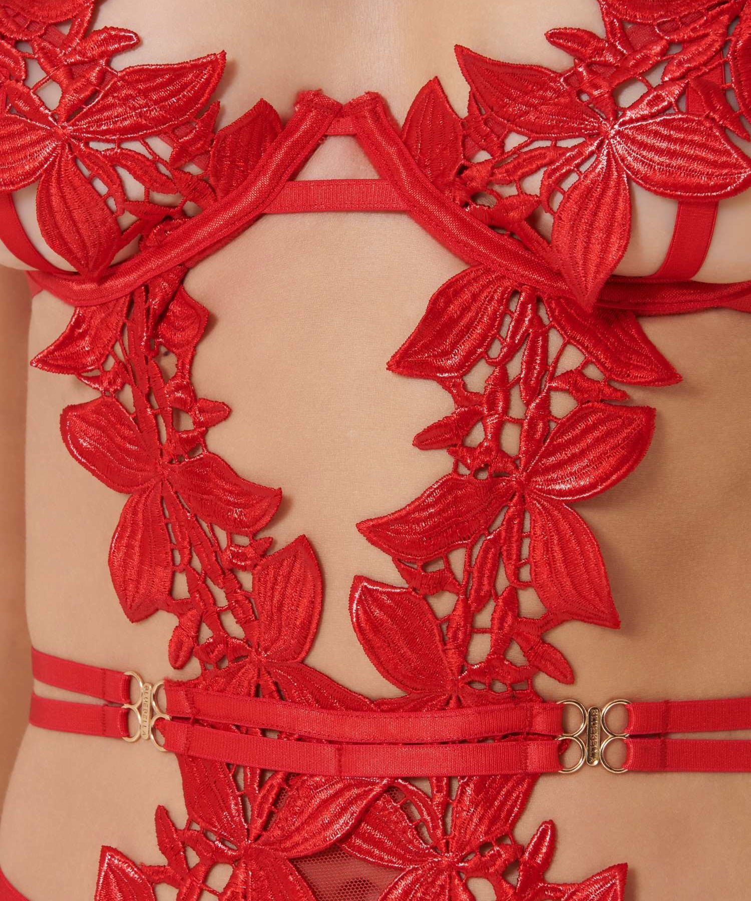 Bluebella Ophelia Wired Body (Red) | Avec Amour Lingerie