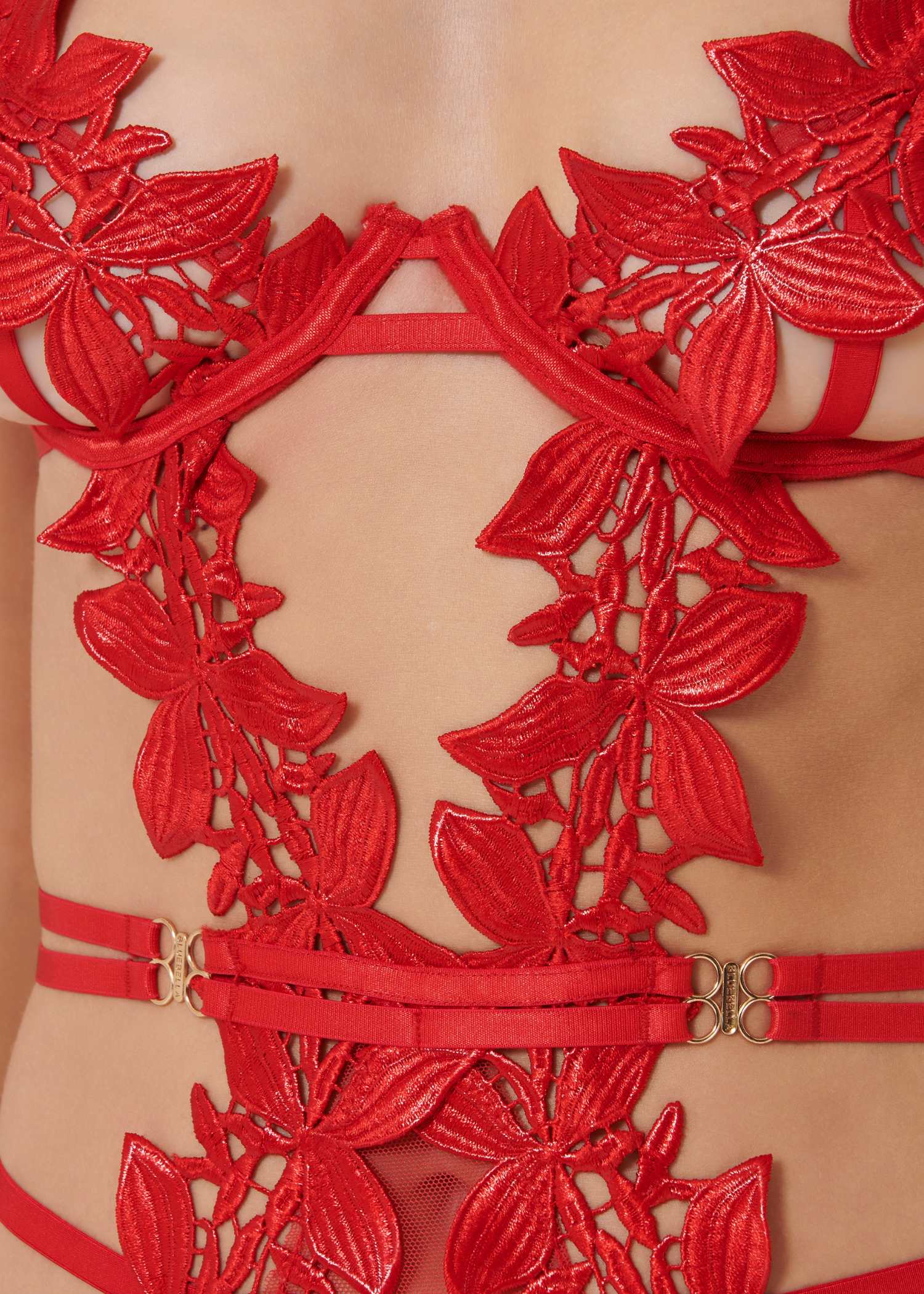 Bluebella Ophelia Wired Body (Red) | Avec Amour Lingerie