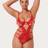 Bluebella Ophelia Wired Body (Red) | Avec Amour Lingerie