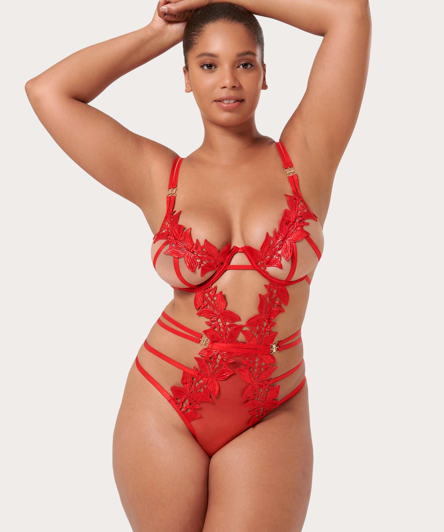 Bluebella Ophelia Wired Body (Red) | Avec Amour Lingerie