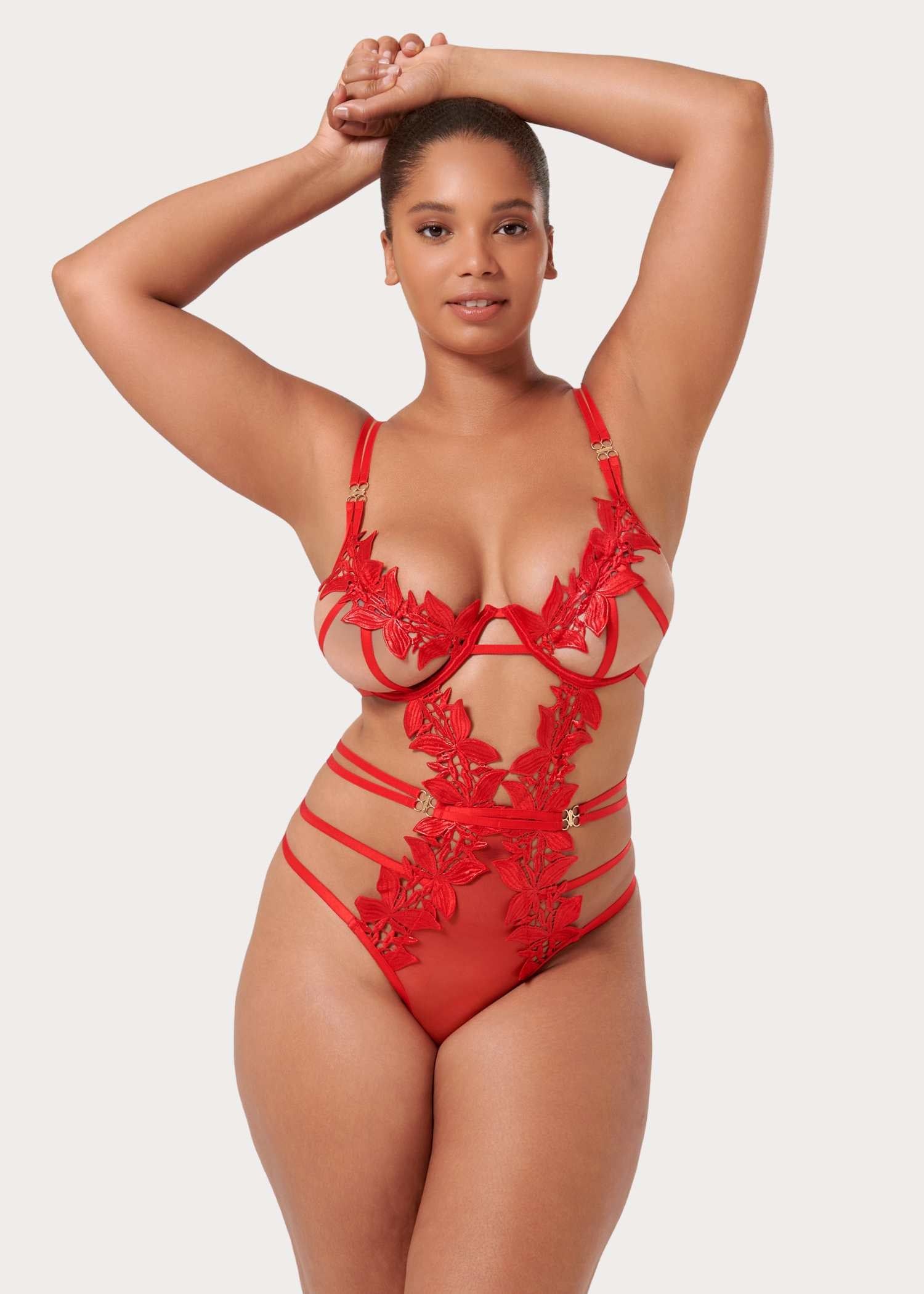 Bluebella Ophelia Wired Body (Red) | Avec Amour Lingerie