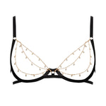 Bluebella Petra Open Wired Bra (Black/Gold/Silver) | Avec Amour