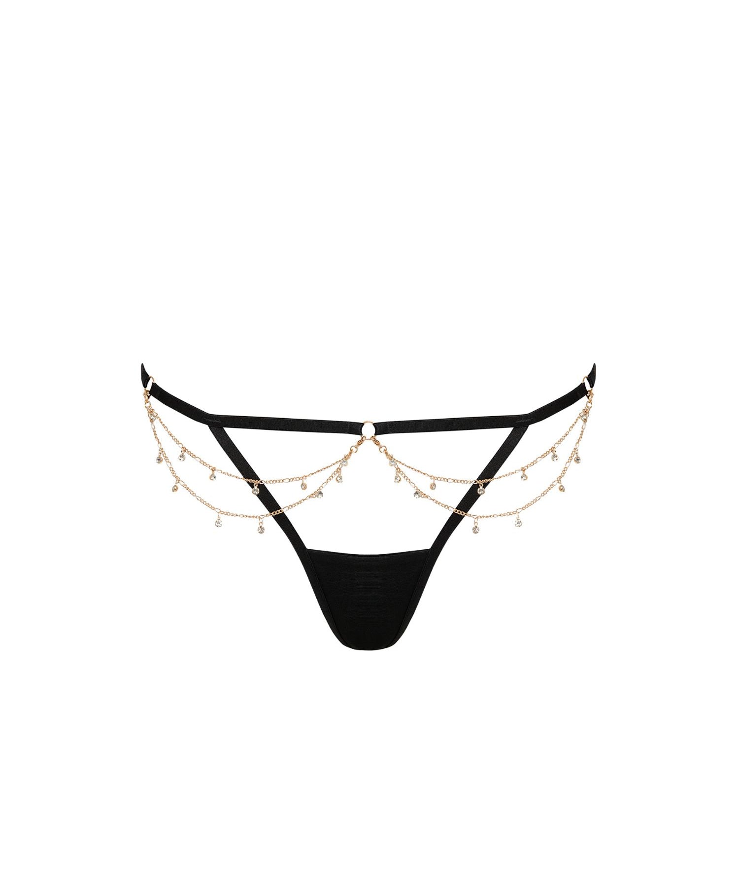Bluebella Petra Thong (Black/Gold/Silver)| Avec Amour Lingerie