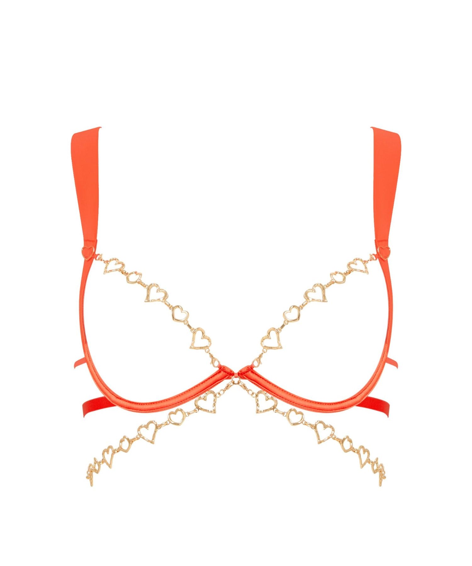 Bluebella Phoenix Open Wired Bra (Coral / Gold) | Avec Amour Lingerie