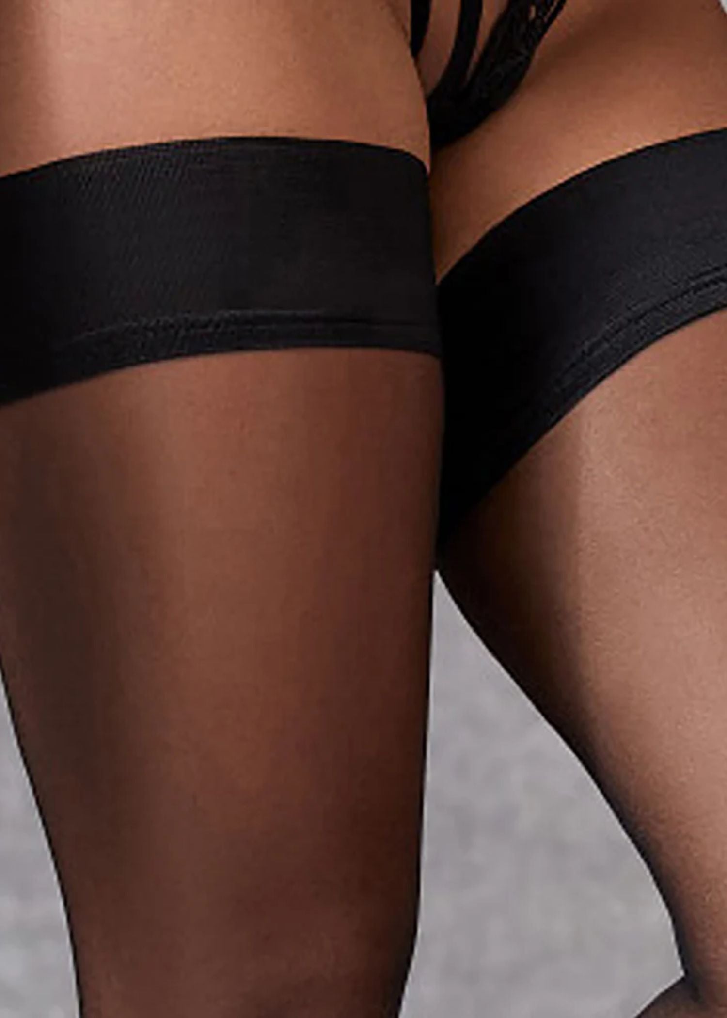 Bluebella Plain Top Hold Ups (Black) | Avec Amour Lingerie