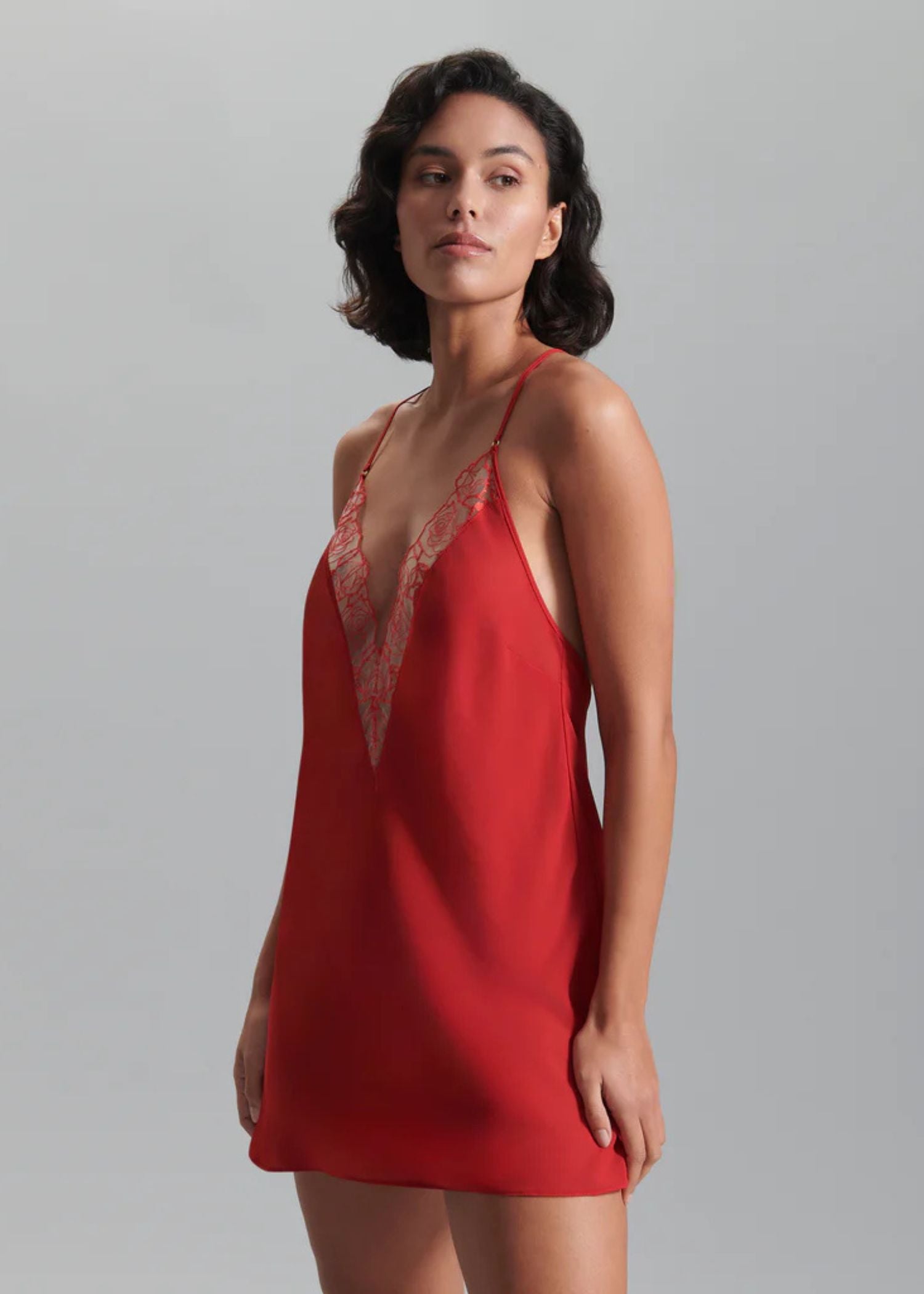 Bluebella Rosalie Short Chemise Slip (Red) | Avec Amour Lingerie