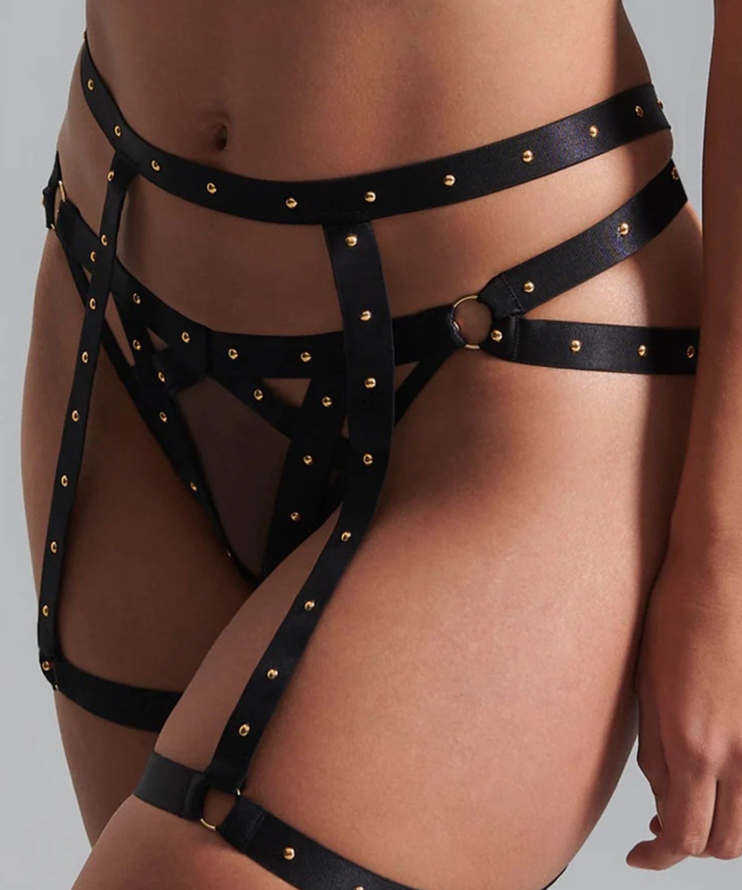 Bluebella Sana Thigh Harness (Black) | Avec Amour Lingerie