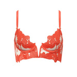 Bluebella Serenity Wired Longline Bra (Hot Coral / Sheer) | Avec Amour Lingerie