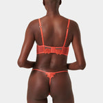 Bluebella Serenity Wired Longline Bra (Hot Coral / Sheer) | Avec Amour Lingerie
