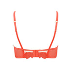 Bluebella Serenity Wired Longline Bra (Hot Coral / Sheer) | Avec Amour Lingerie