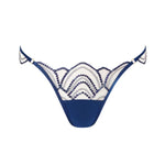 Bluebella Soraya Embroidery Panty Brief in Navy Blue and Nude Mesh