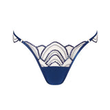 Bluebella Soraya Embroidery Panty Brief in Navy Blue and Nude Mesh