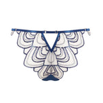 Bluebella Soraya Embroidery Panty Brief in Navy Blue and Nude Mesh