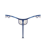 Bluebella Soraya Embroidery Thong in Navy Blue and Nude Mesh