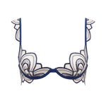 Bluebella Soraya Underwired Embroidery Bra in Navy Blue and Nude Mesh