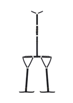 Bluebella Suri Collar Thigh Harness (Black) | Avec Amour Lingerie