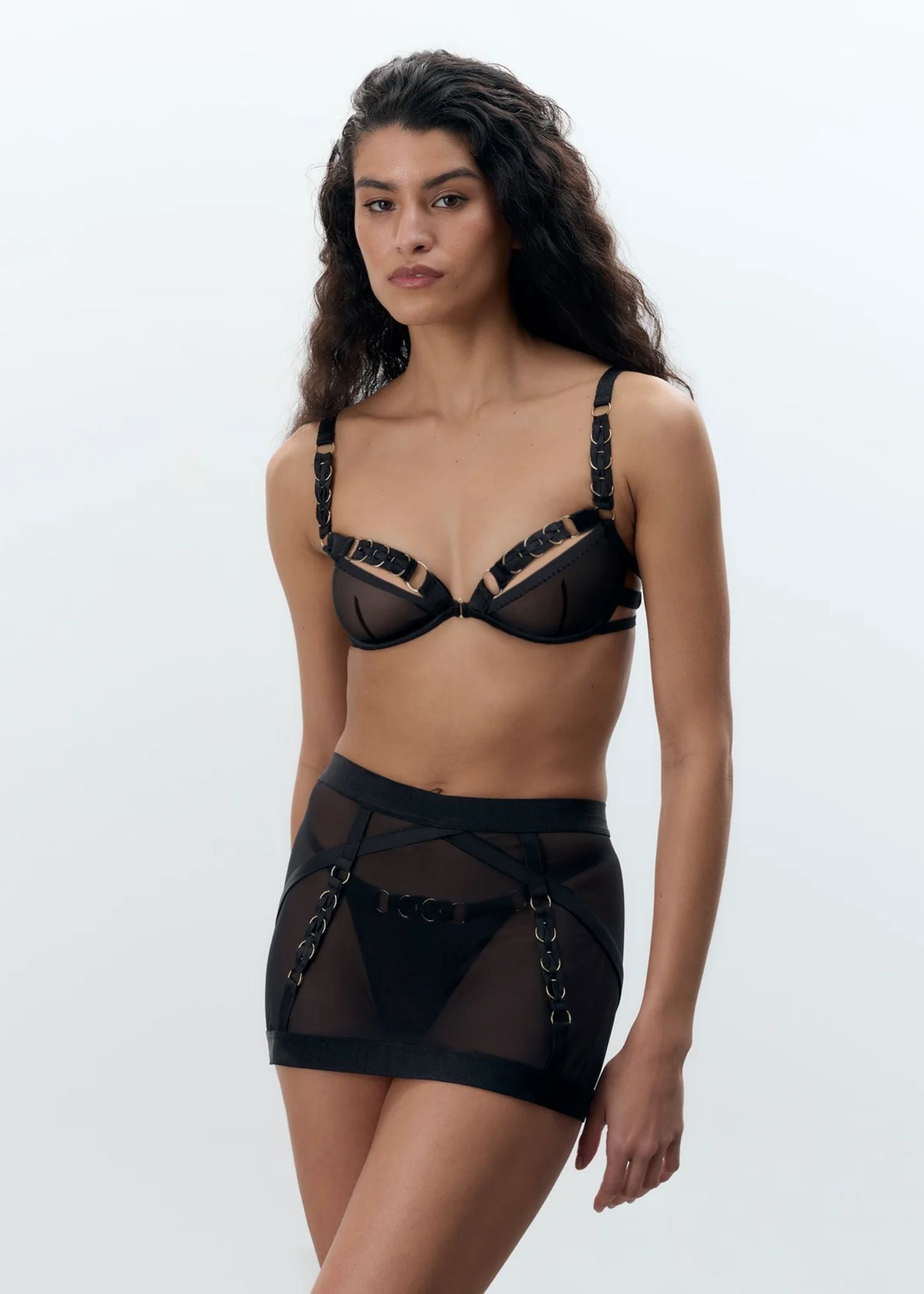 Bluebella Suri Open Back Skirt (Black) | Avec Amour Lingerie