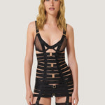 Bluebella Trinity Longline Wired Basque (Black) | Avec Amour Lingerie