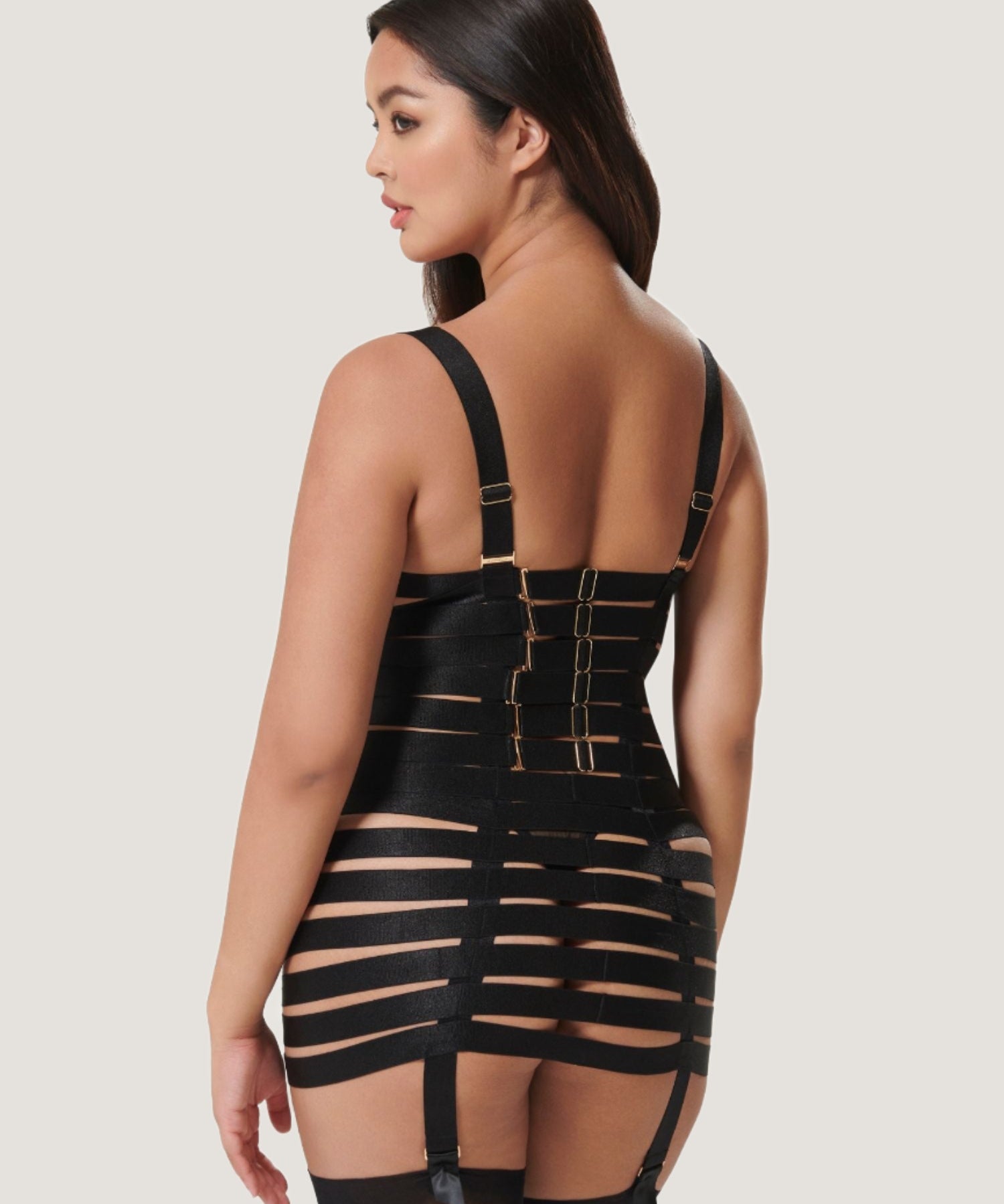 Bluebella Trinity Longline Wired Basque (Black) | Avec Amour Lingerie
