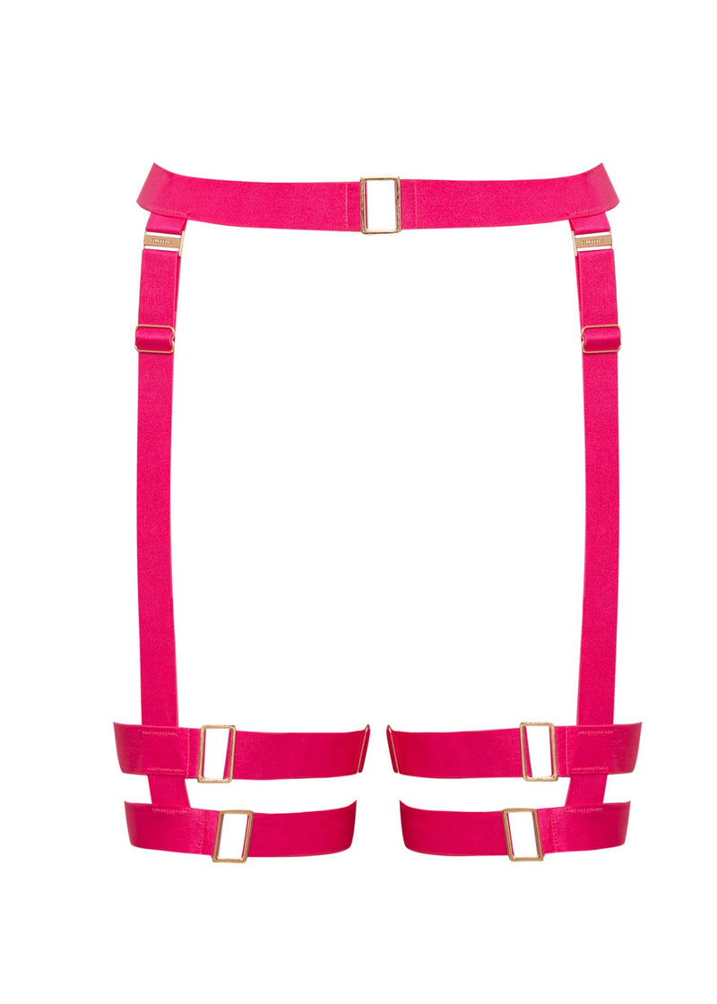Bluebella Trinity Thigh Harness (Fuchsia Pink) | Avec Amour Lingerie