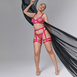 Bluebella Trinity Thigh Harness (Fuchsia Pink) | Avec Amour Lingerie