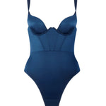 Bluebella Verona Satin Push Up Bodysuit (Navy Blue) | Avec Amour Lingerie