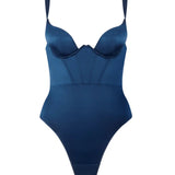 Bluebella Verona Satin Push Up Bodysuit (Navy Blue) | Avec Amour Lingerie