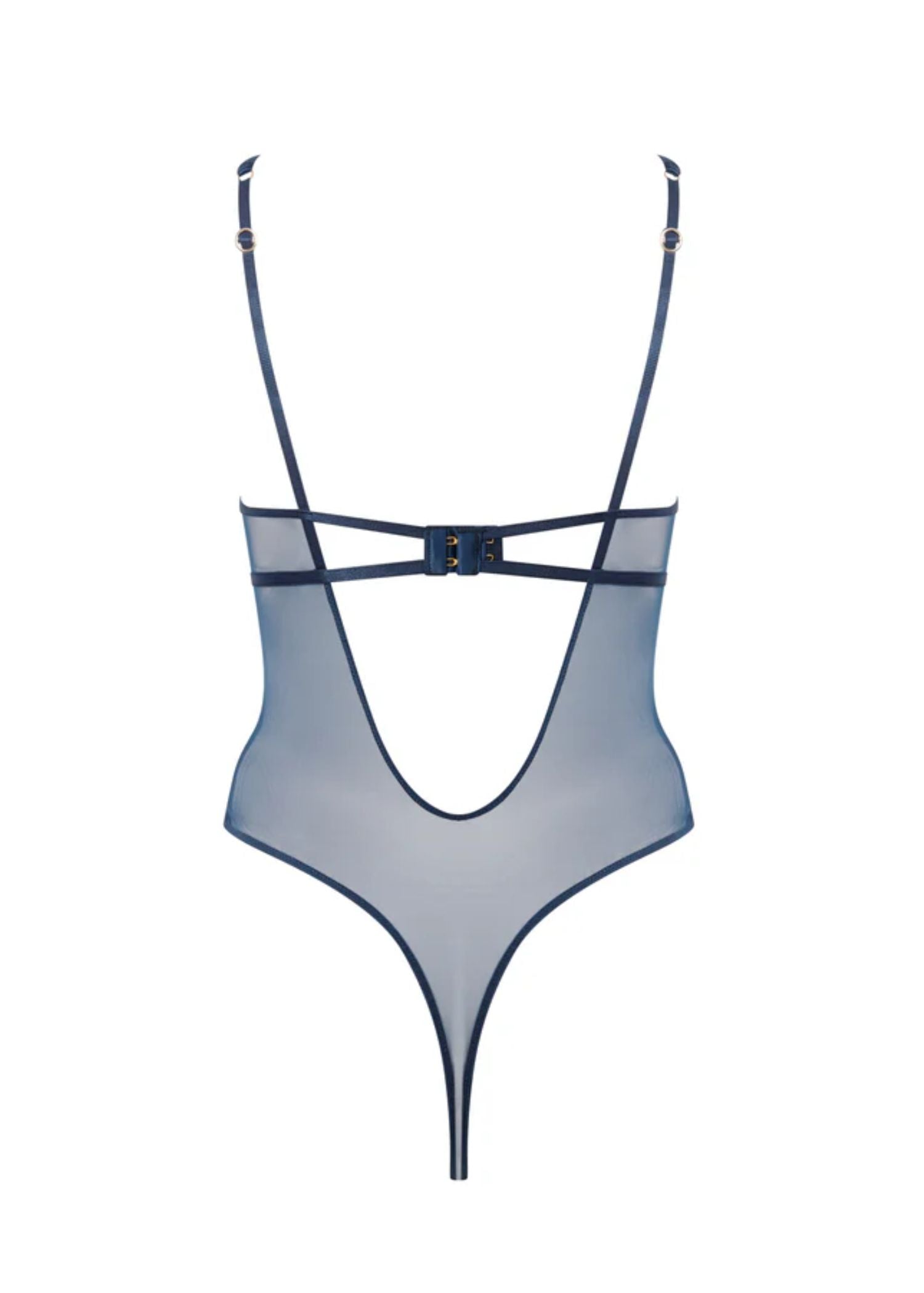 Bluebella Verona Satin Push Up Bodysuit (Navy Blue) | Avec Amour Lingerie