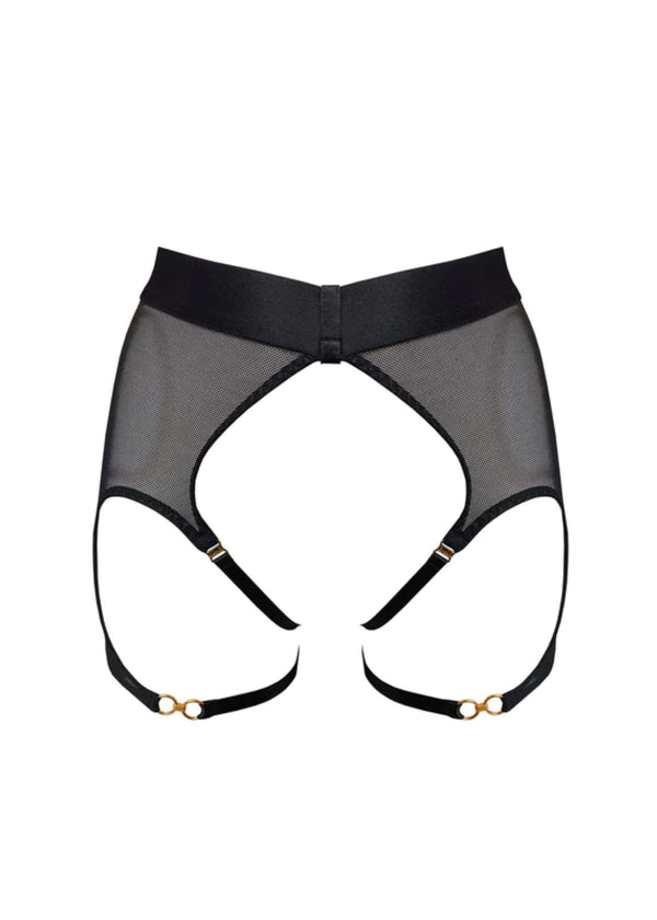Bordelle Cadi Ouvert Garter Brief (Black) | Avec Amour Luxury Lingerie