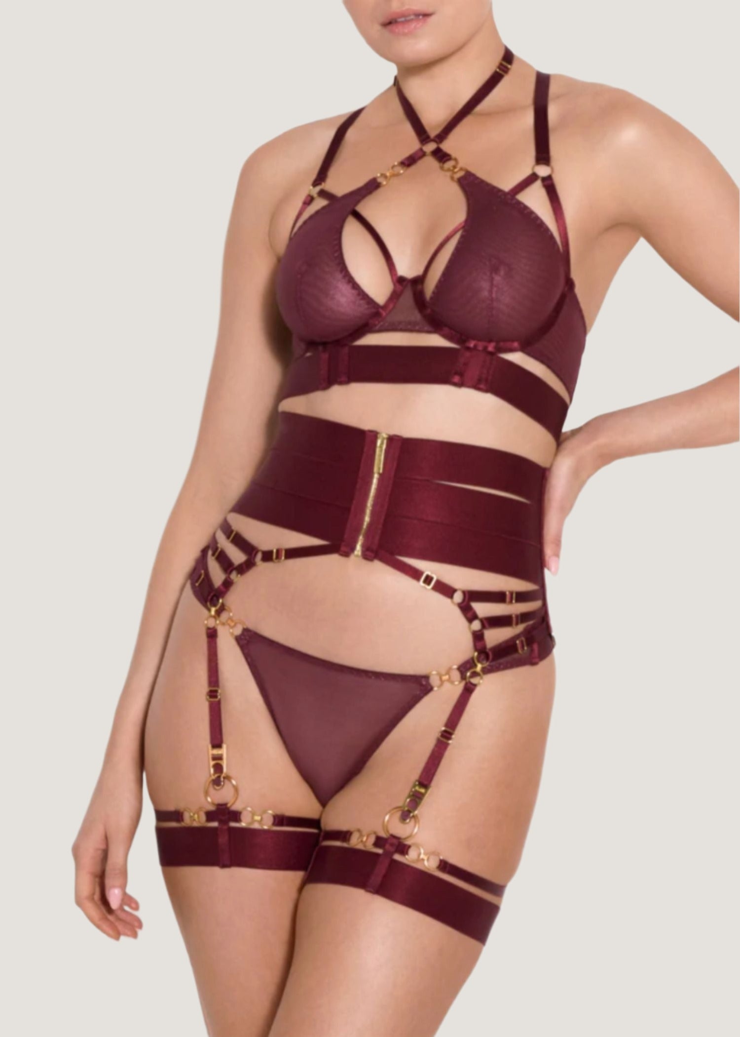 Bordelle Cadi Thong (Morello) | Avec Amour Luxury Lingerie